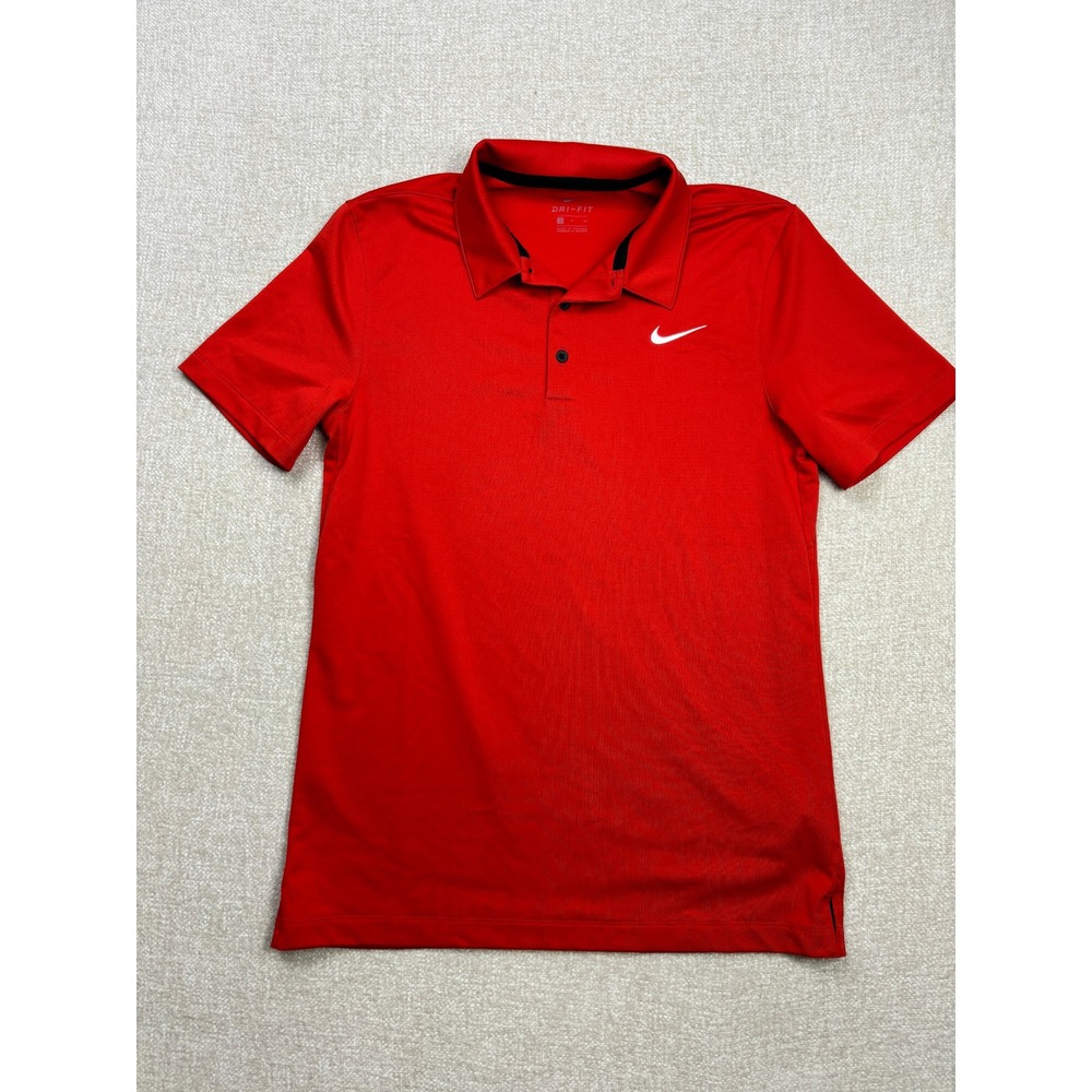 Nike Dri-FIT Mens Short Sleeve Performance Polo Shirt Red Small Z-579